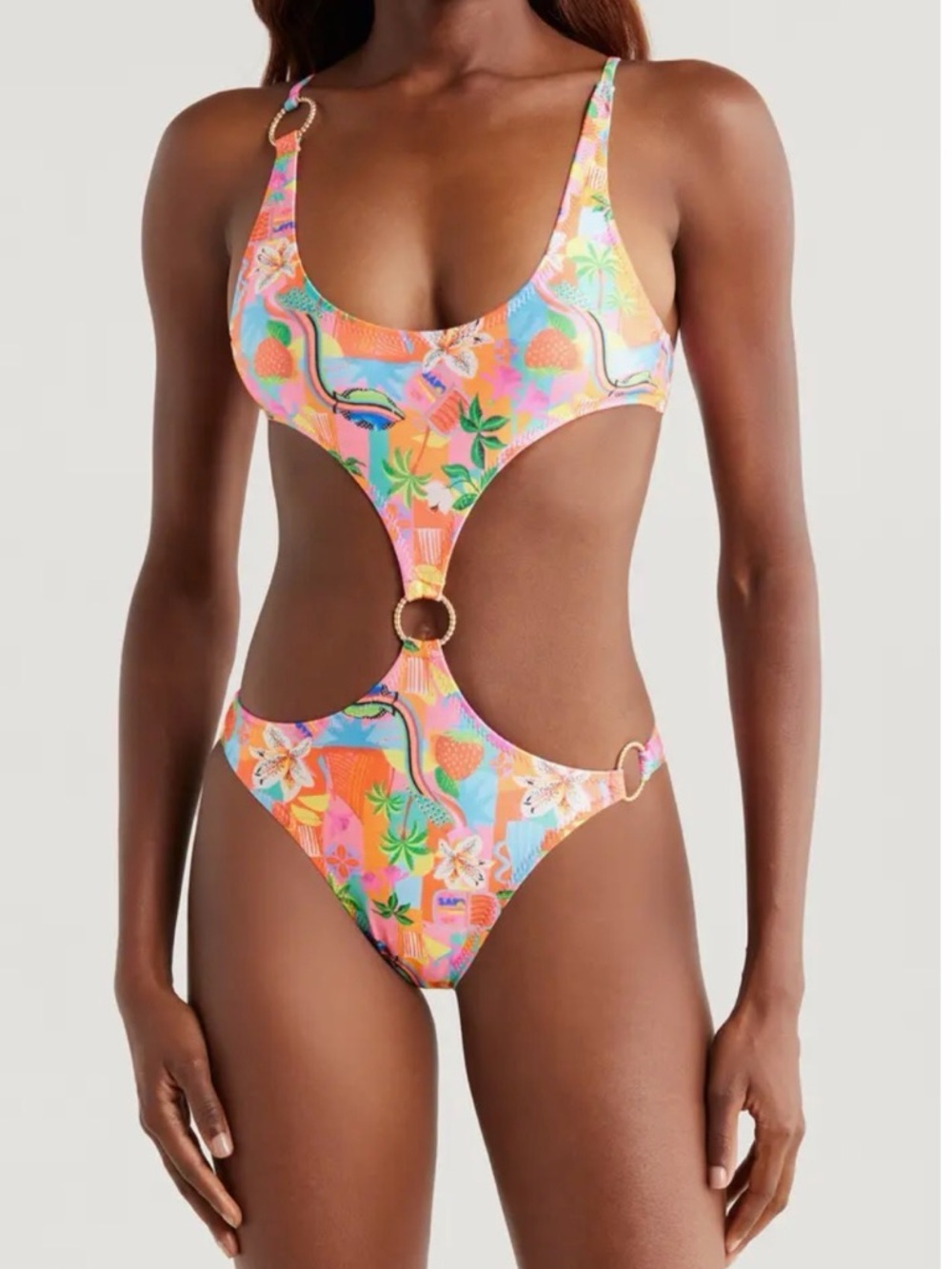 Kulani Kinis Retro Ring Cut Out One Piece Swimsuit